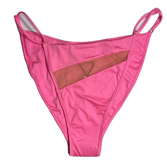 Monica Hansen | Money Maker Strappy Mesh Panel Bikini Bottom Pink Panther | M - Picture 3 of 16